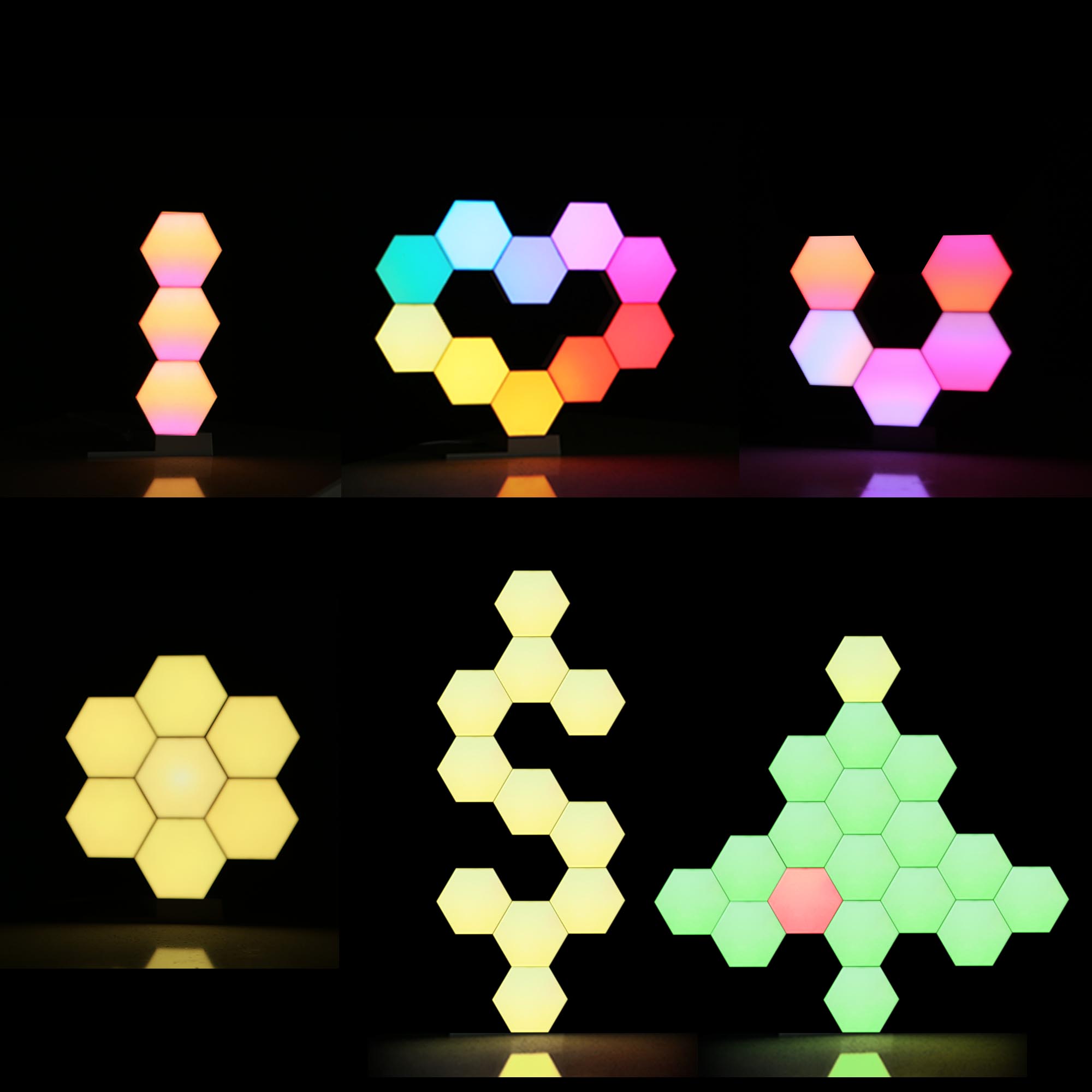 Smart LED Hexagon Light Panels App Control Ambient Lighting
