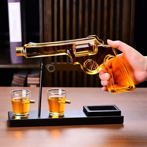 Premium Whiskey Gun Decanter Set Unique Gift for Men & Dad