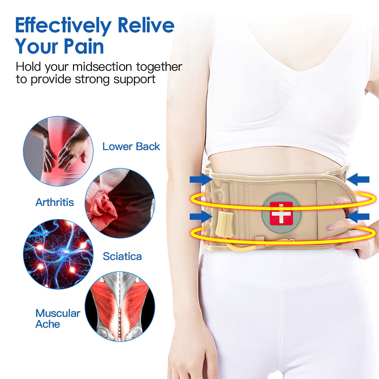 Decompression Back Belt Lumbar Support Air Traction Waist Brace