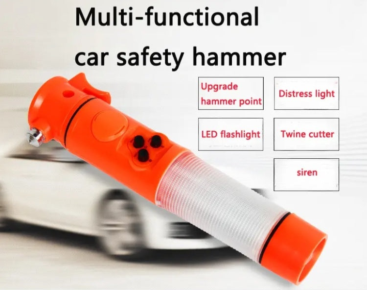 Emergency Car Safety Hammer Flashlight Seatbelt Cutter Tool