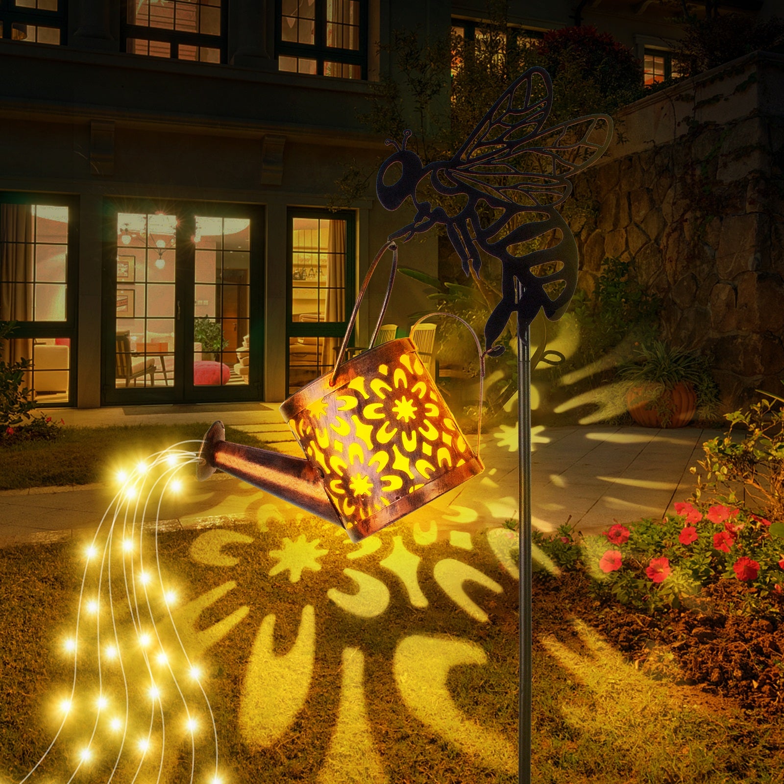 Magical Solar Watering Can Lights Garden Fairy LED Decor Lamp