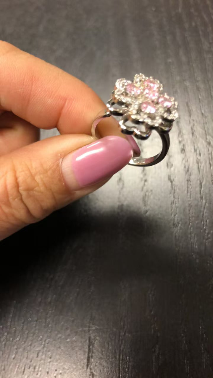 Luxury Clover Rotating Ring – Zircon Adjustable Lucky Jewelry