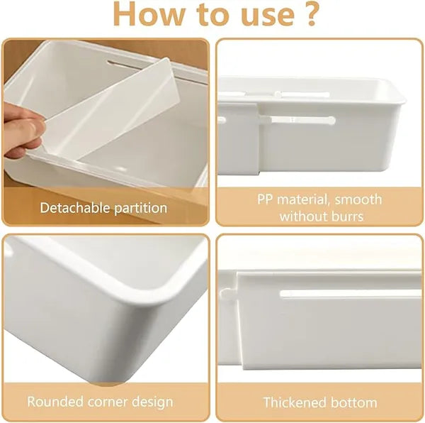 Expandable Drawer Organizer Adjustable Storage Bin Multi-Use