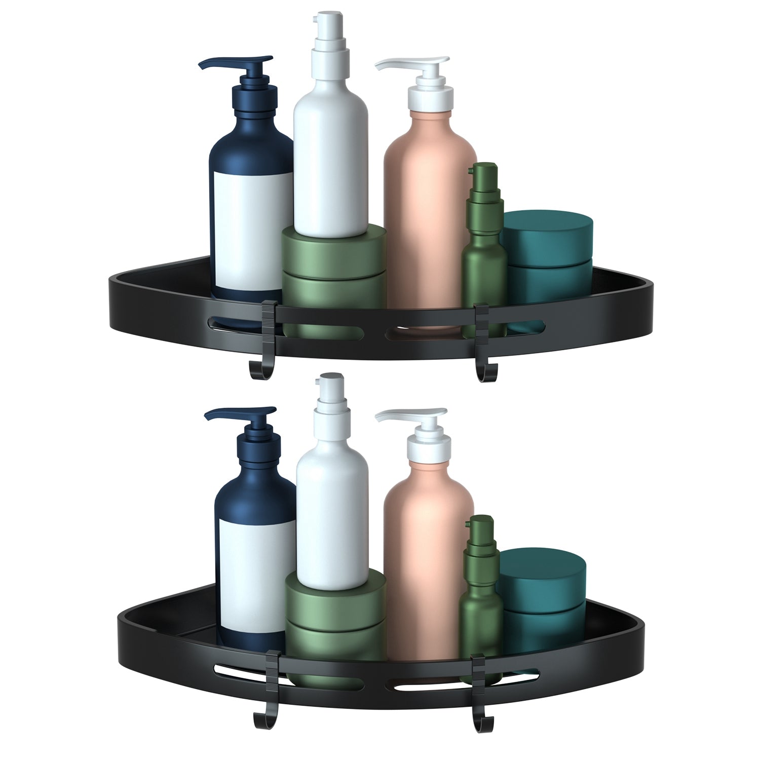 2Pcs Corner Shower Caddy Shelf Adhesive Wall Mounted Storage Rack