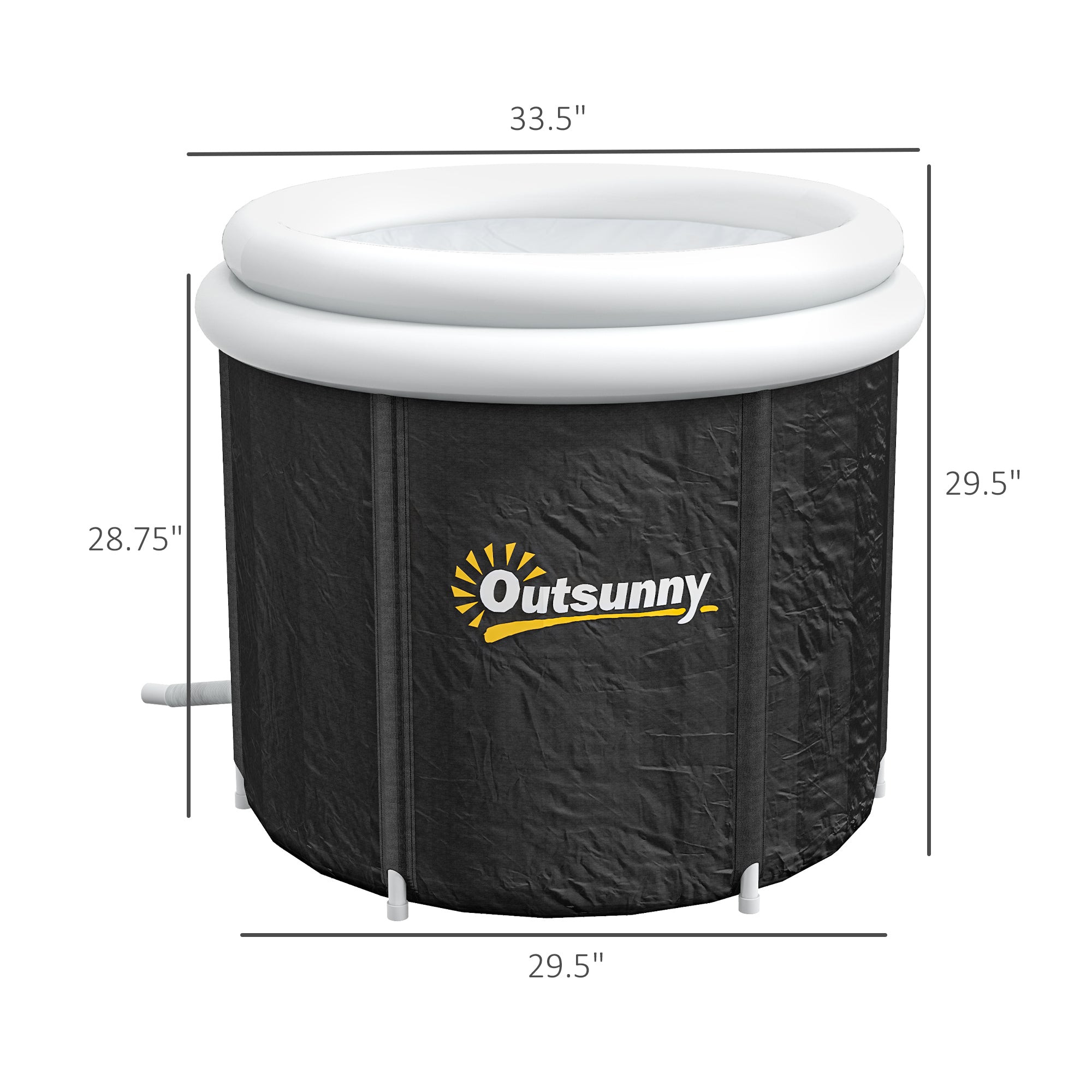 Portable Ice Bath with Thermo Lid for Athlete Recovery & Muscle Therapy (Black)