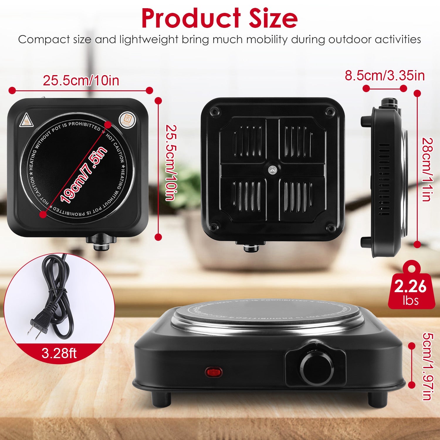 Powerful Infrared Hot Plate Portable Electric Single Burner