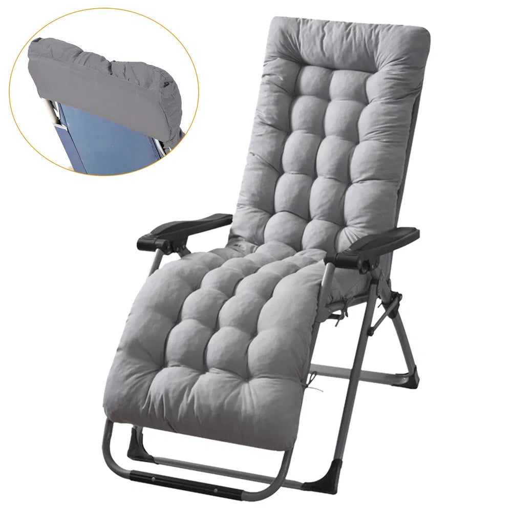 67x22in Chaise Lounge Cushion Recliner Patio Chair Pad Soft Comfort