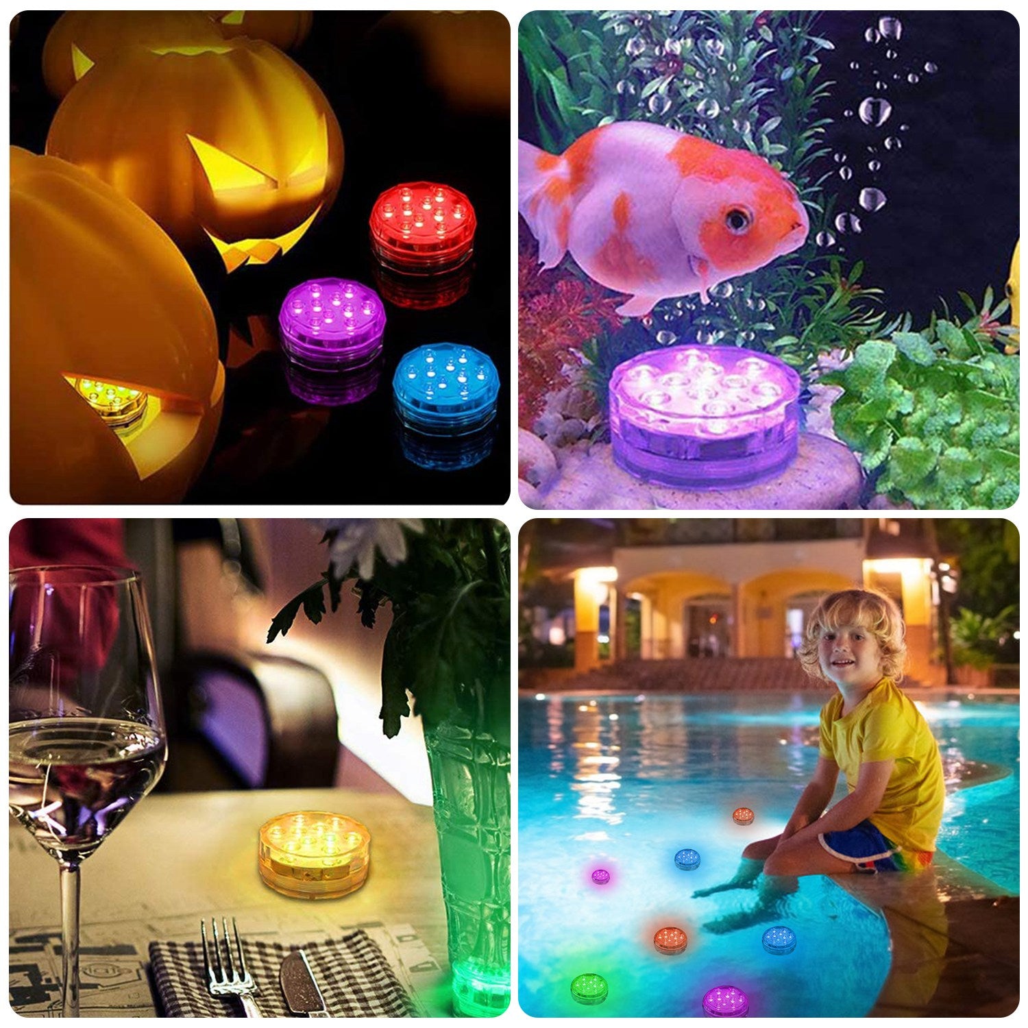 RGB Submersible Pool Lights Waterproof Remote LED Party Lights