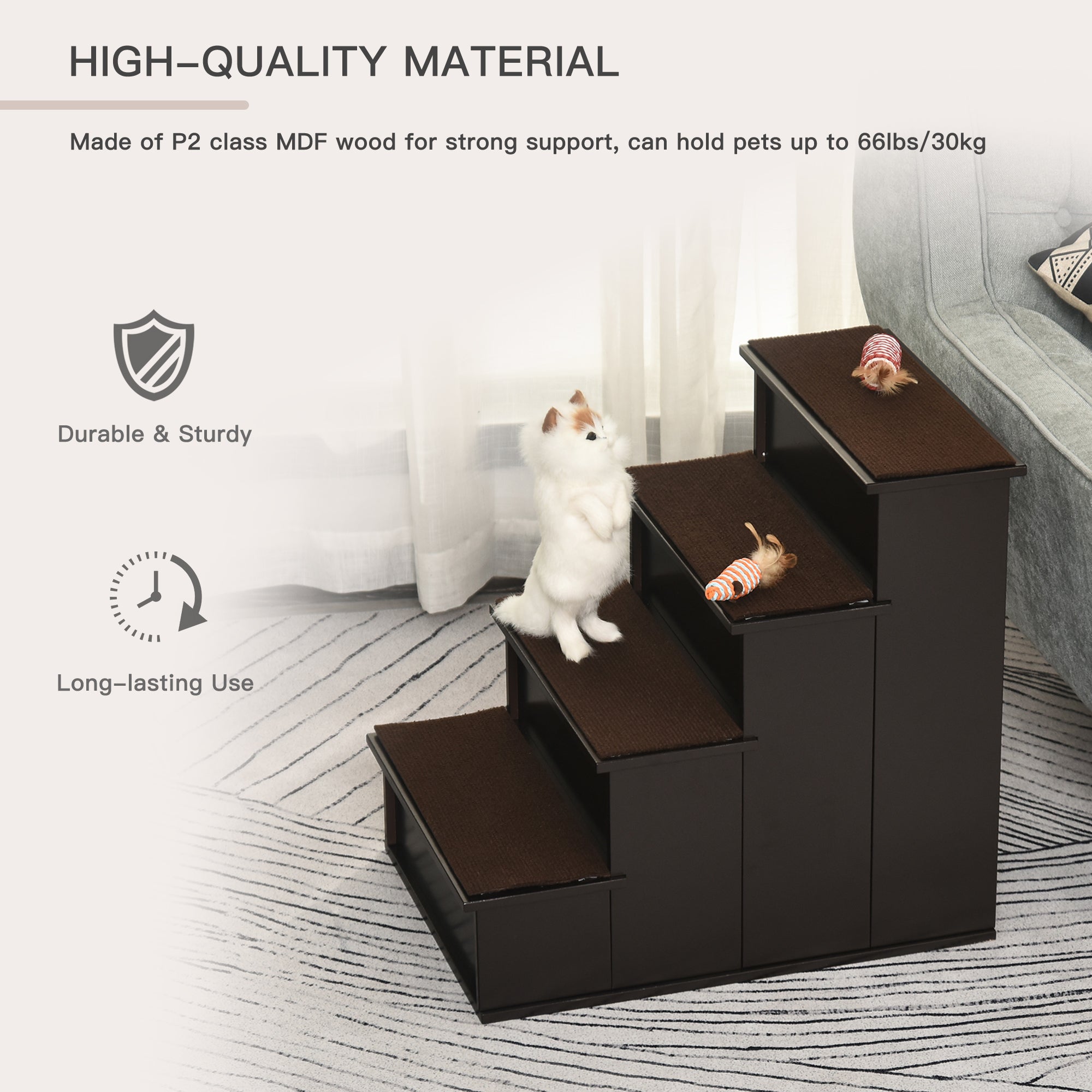 Premium Small Pet Stairs Cushioned Steps for Cats and Dogs