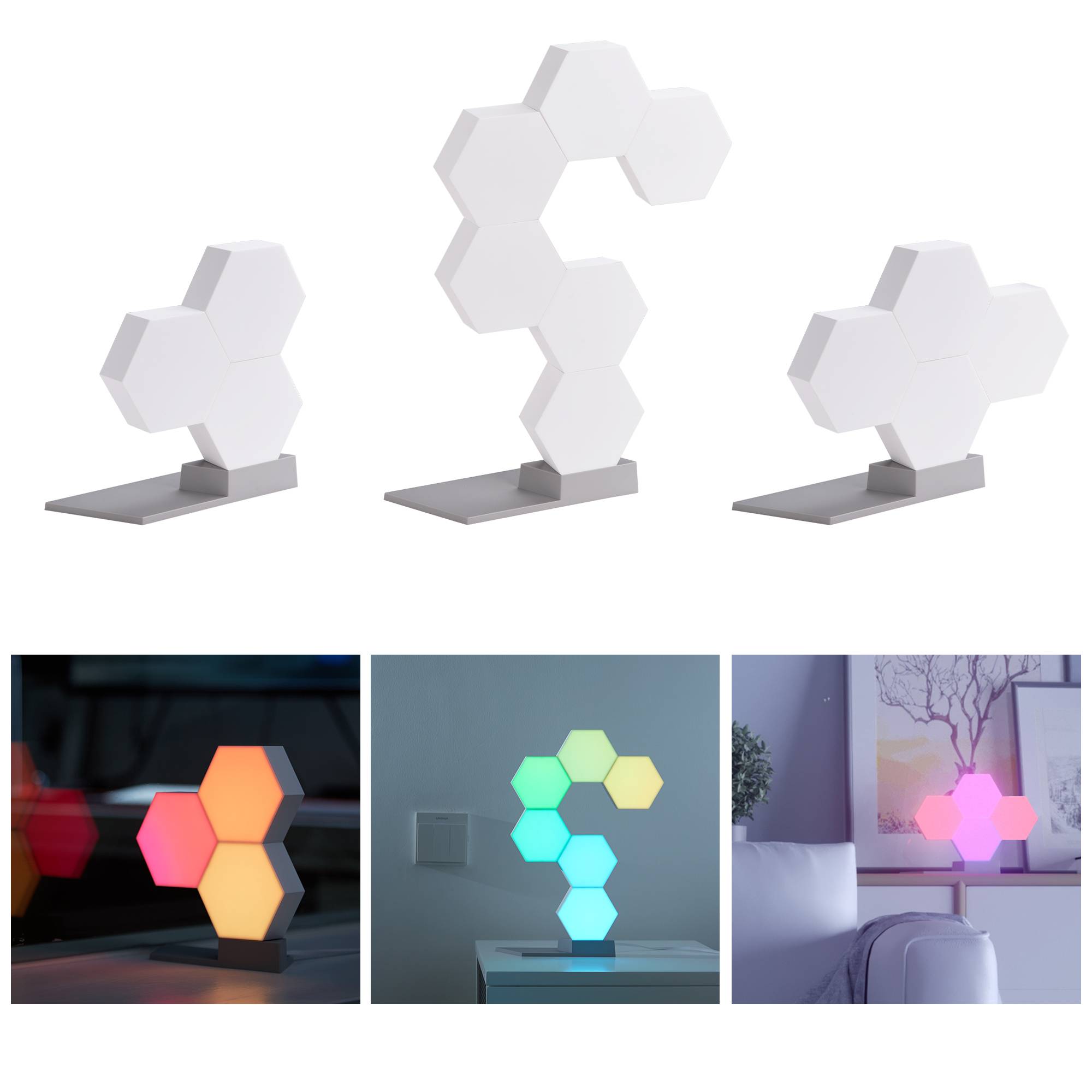 Smart LED Hexagon Light Panels App Control Ambient Lighting