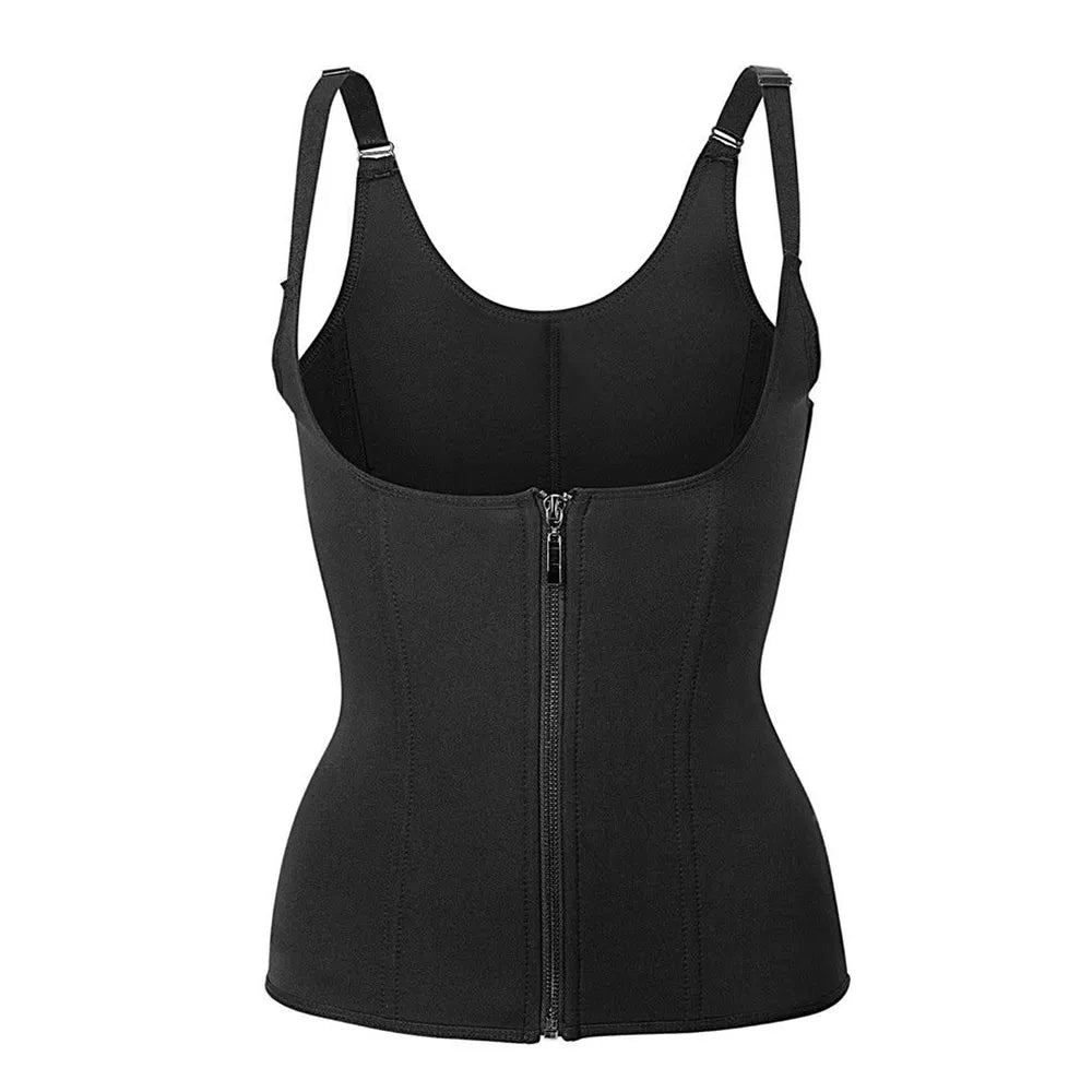 Zipper Waist Trainer Corset Tummy Control Shaper with Back Support