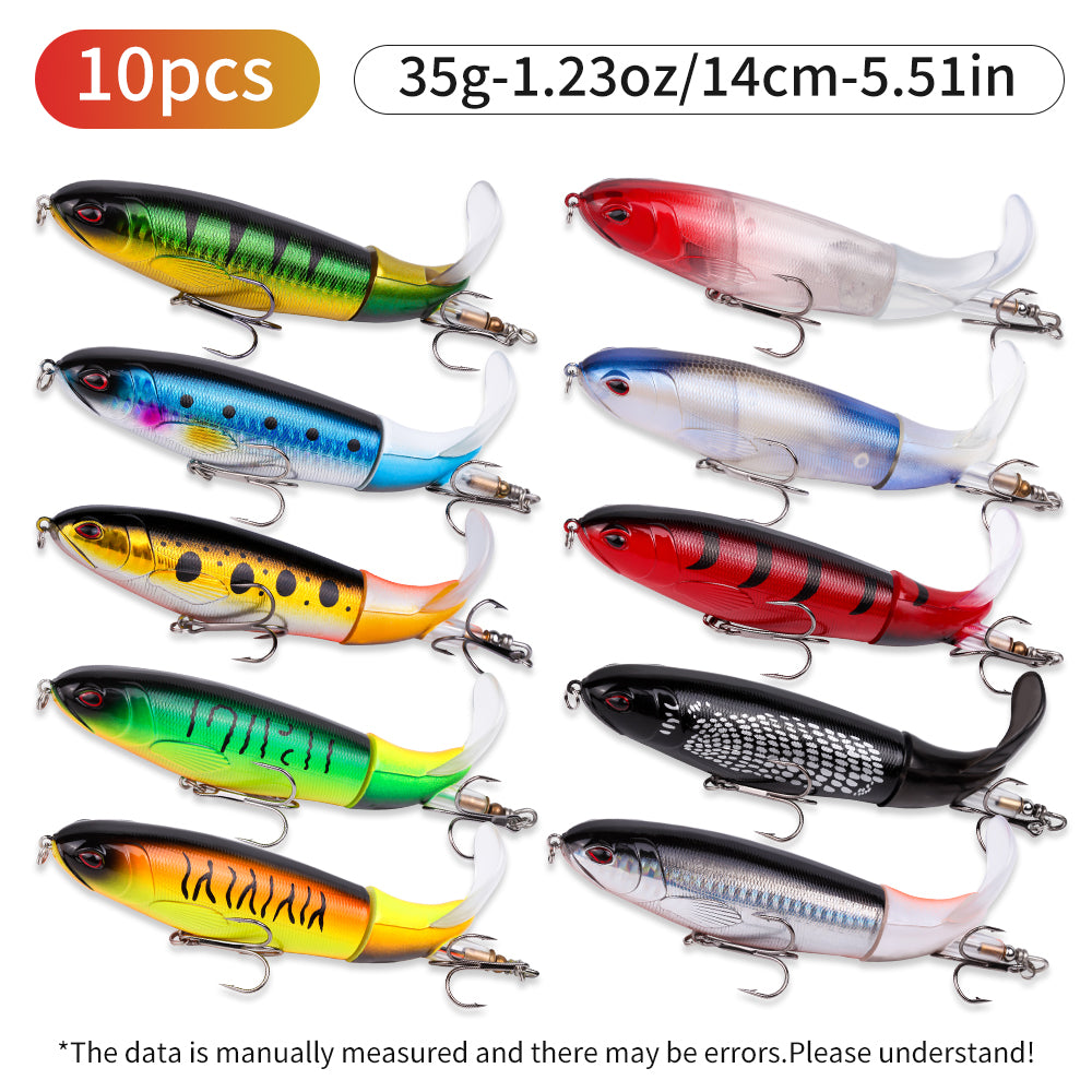10pcs Fishing Lure Kit with Propeller Tail for Bass Trout