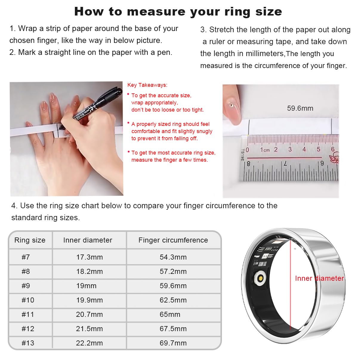 Advanced Smart Health Ring Fitness Tracker No Subscription Fee