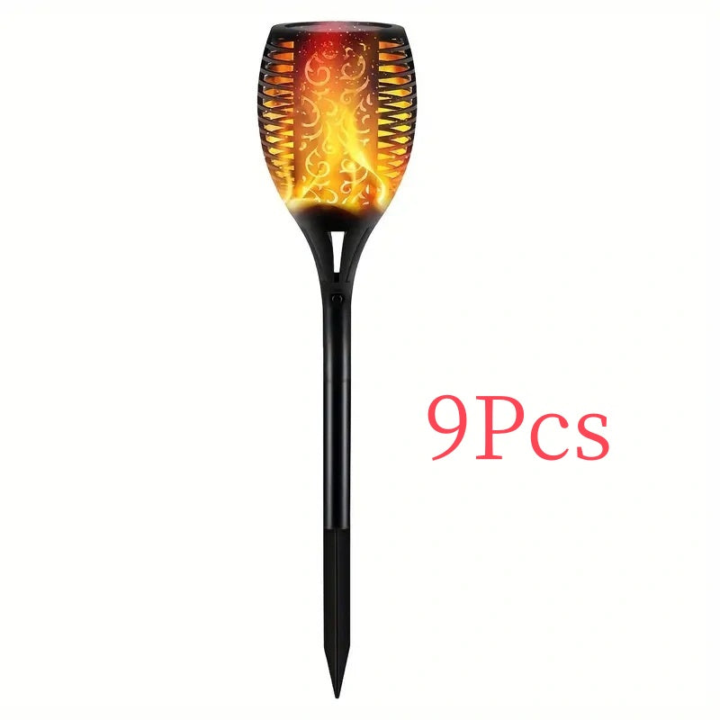 Powerful Solar Torch Lights Outdoor Flickering Flame Garden