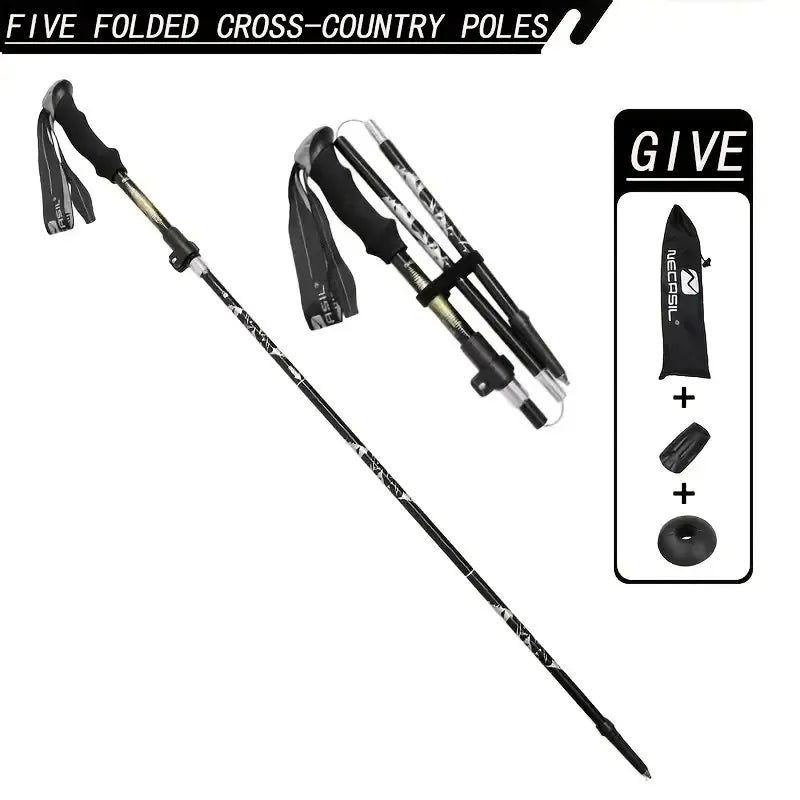 Lightweight Folding Trekking Cane with EVA Grip & Durable Lock