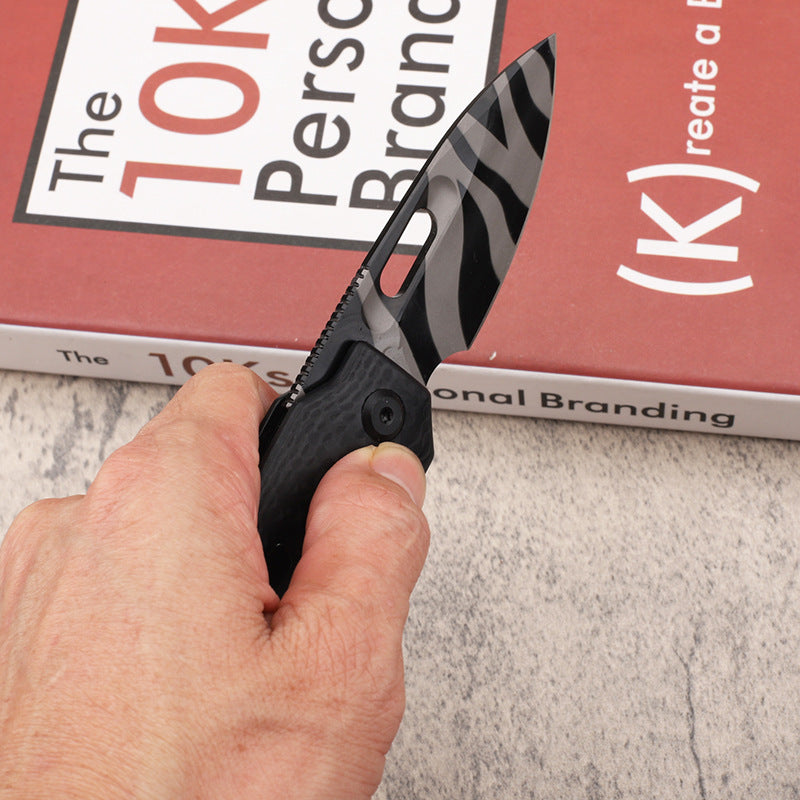 Tiger Stripe Folding Utility Knife Pocket Knife EDC Tool Clip