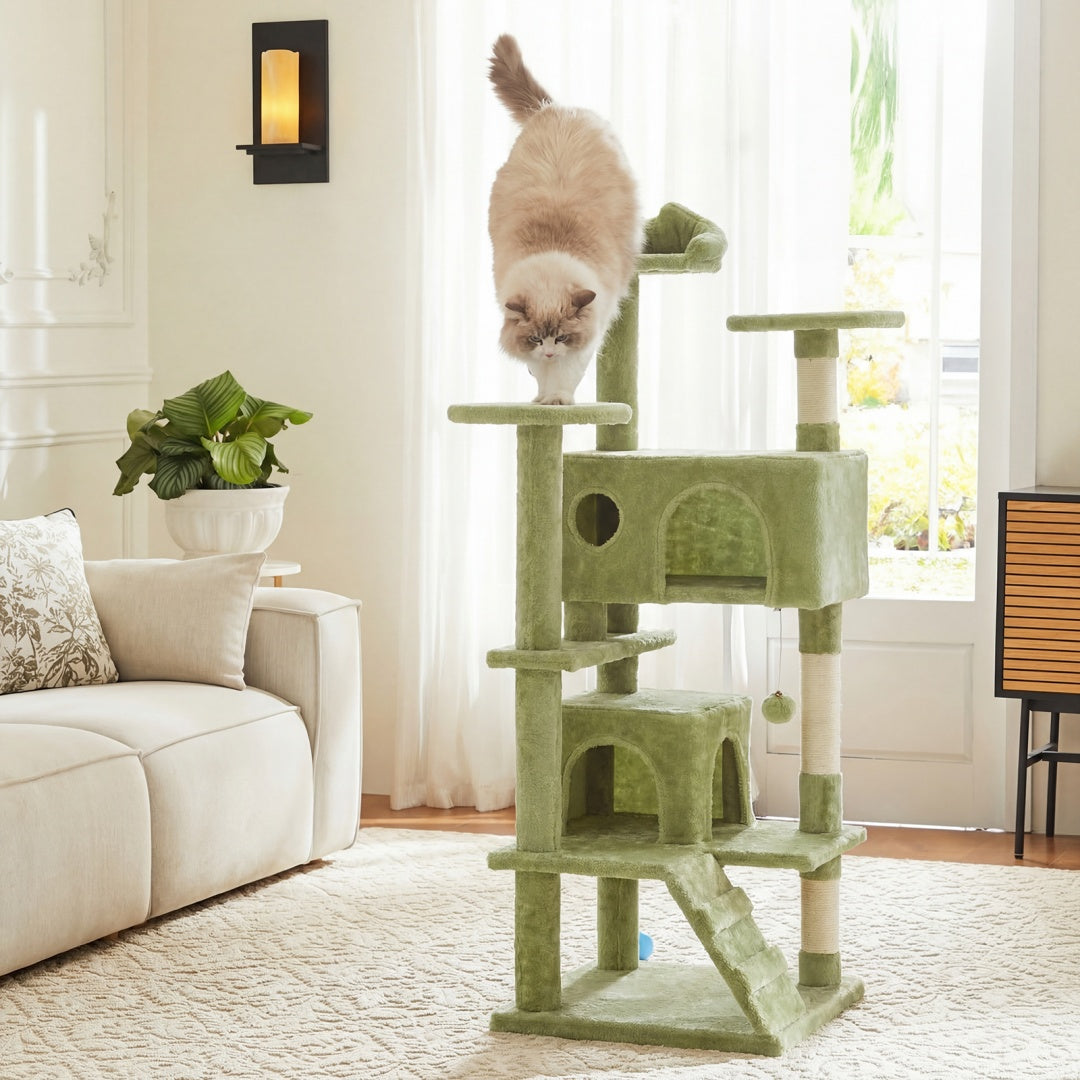 54-Inch Multi-Level Cat Tree Tower with Condos & Sisal Scratching Posts
