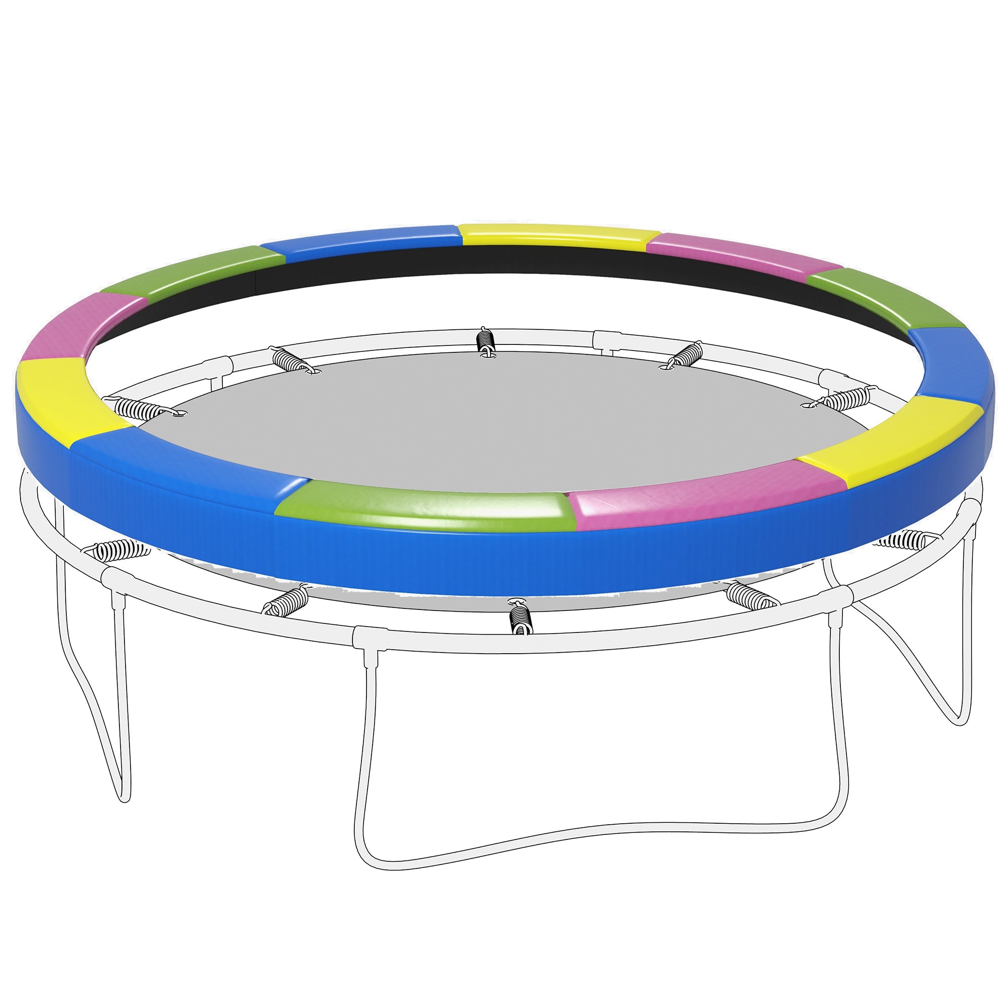 Heavy Duty Trampoline Spring Cover Pad Waterproof & Durable