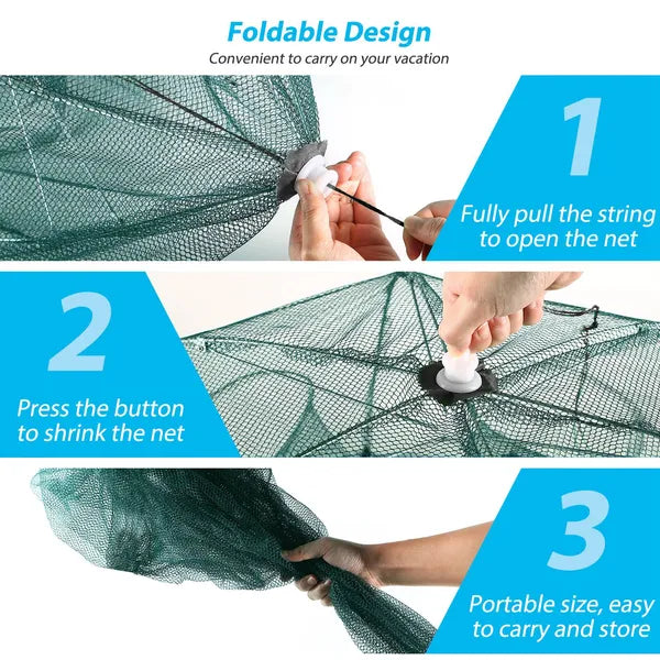 Portable Foldable Fishing Trap Net for Shrimp Minnow Crab
