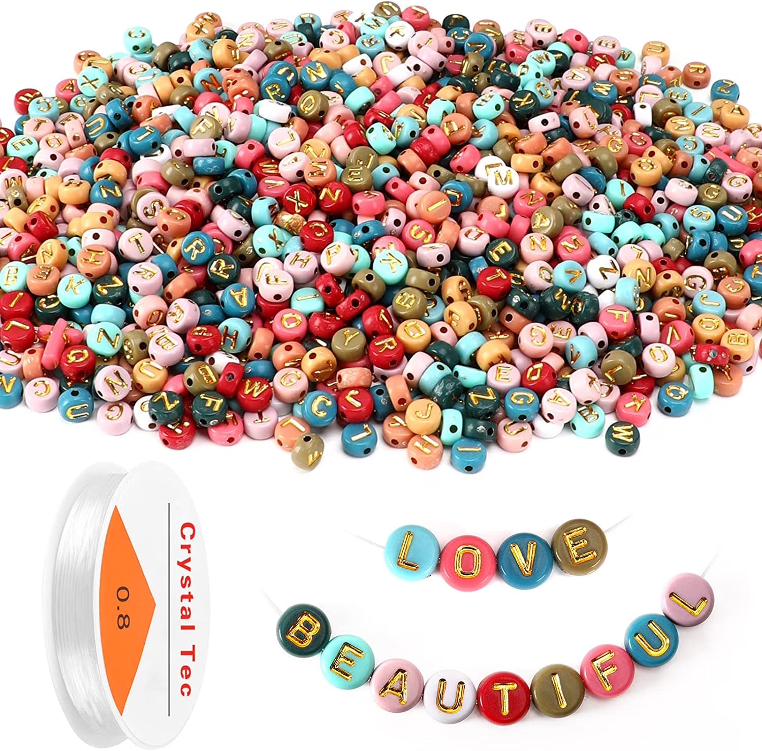 Premium Colorful Alphabet Beads Kit 1900pcs DIY Jewelry Set