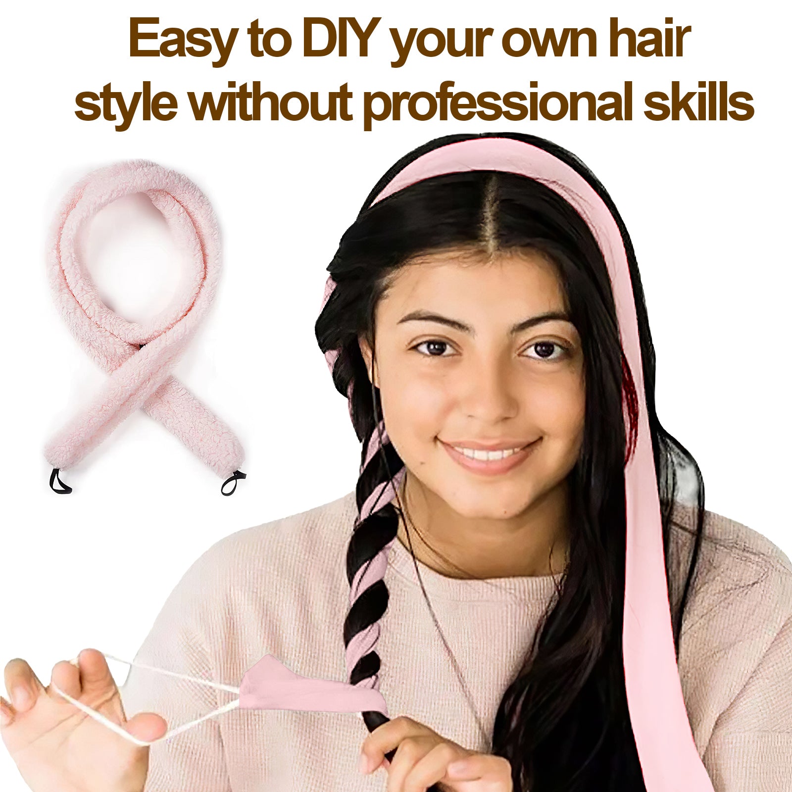 Heatless Satin Hair Curler Damage-Free Overnight Curling Set