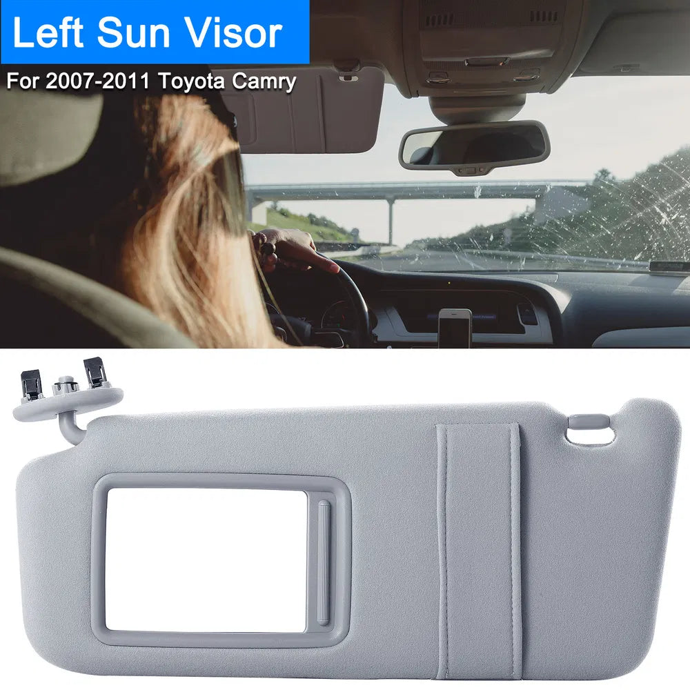 Driver Side Sun Visor for 2007–2011 Toyota Camry Without Sunroof
