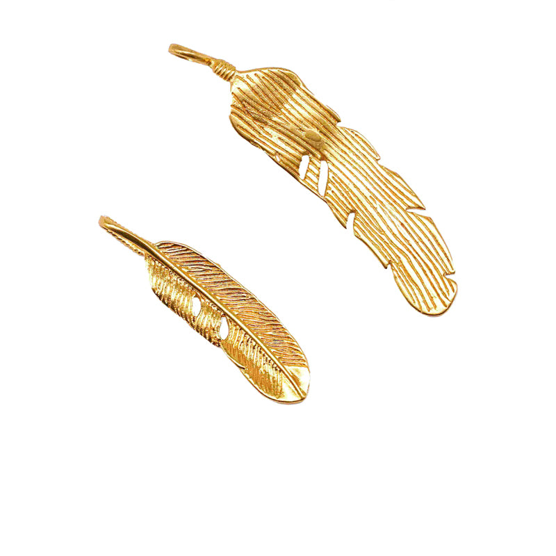 Luxury 24K Gold Feather Necklace – Mother Daughter Gift