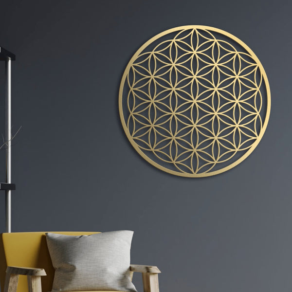 Flower of Life Metal Wall Art Lotus Decor for Living Room Bedroom