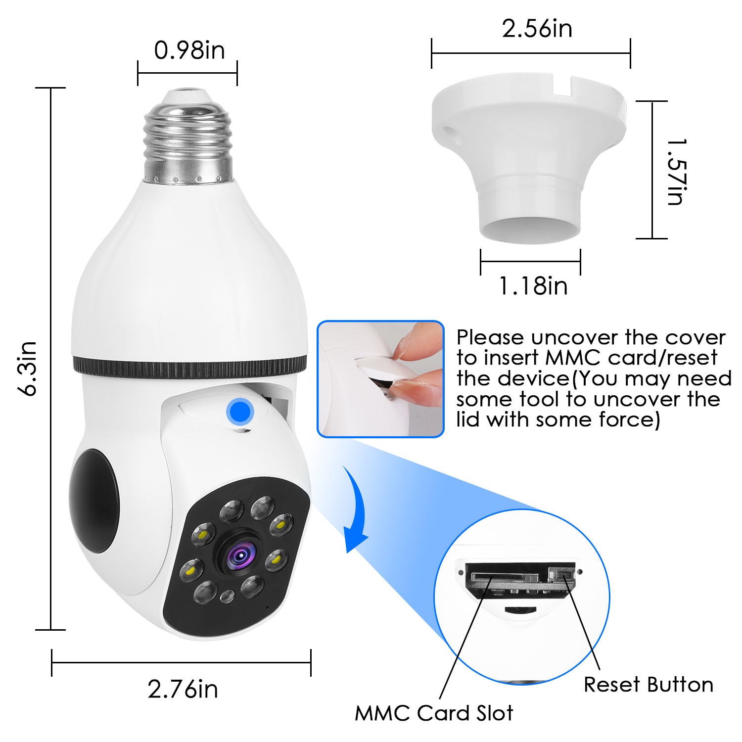 E27 WiFi Bulb Camera 1080P Security Cam with Night Vision & Motion Tracking