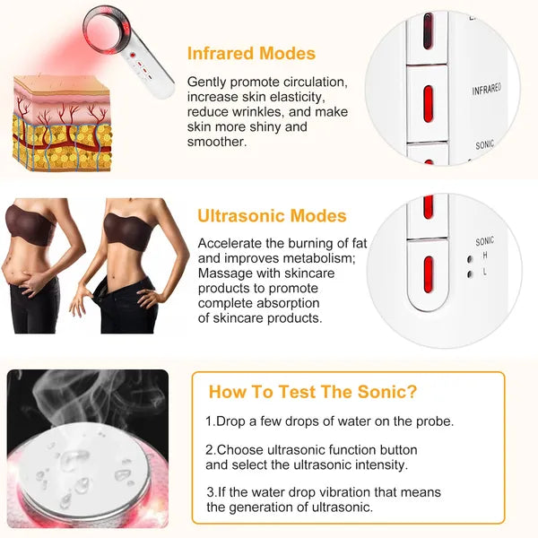 Advanced 3-in-1 Ultrasonic Body Shaper for Fat Burn & Toning