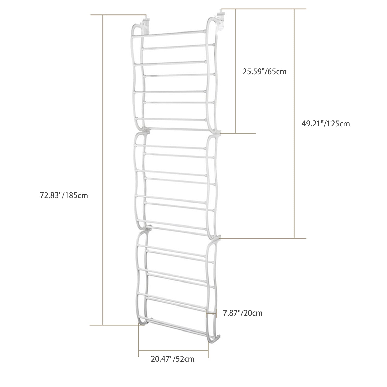 Space Saving Over-the-Door Shoe Rack 12-Tier 36 Pair Organizer