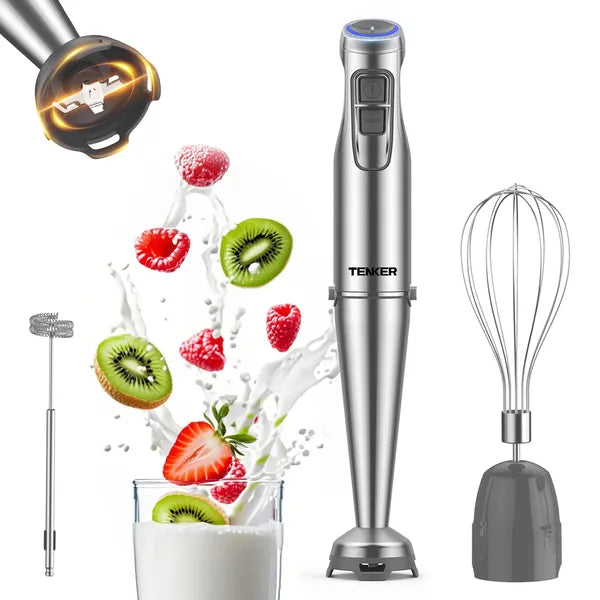 1100W Immersion Hand Blender with 12 Speed Turbo Control