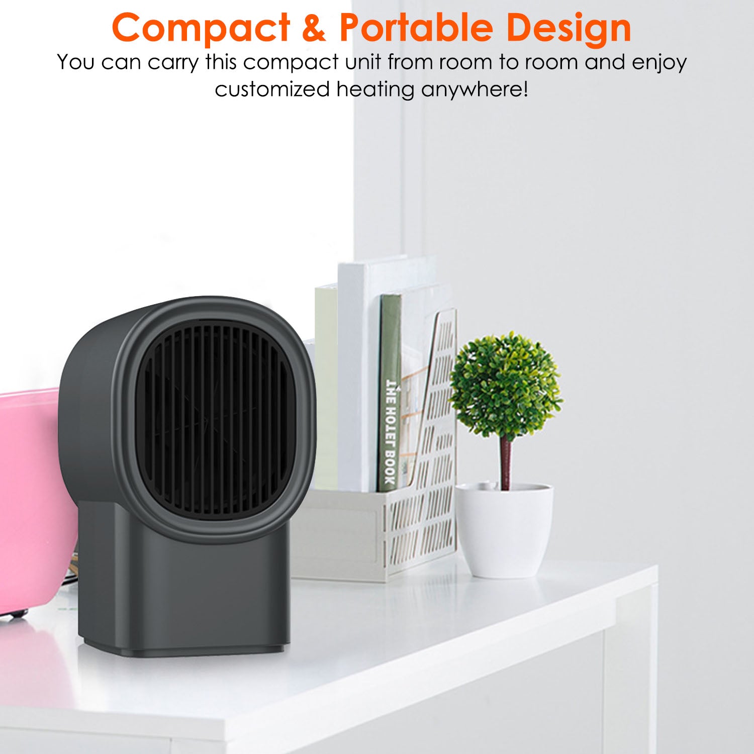 Portable Electric Space Heater 400W Mini Desktop Fan Heater