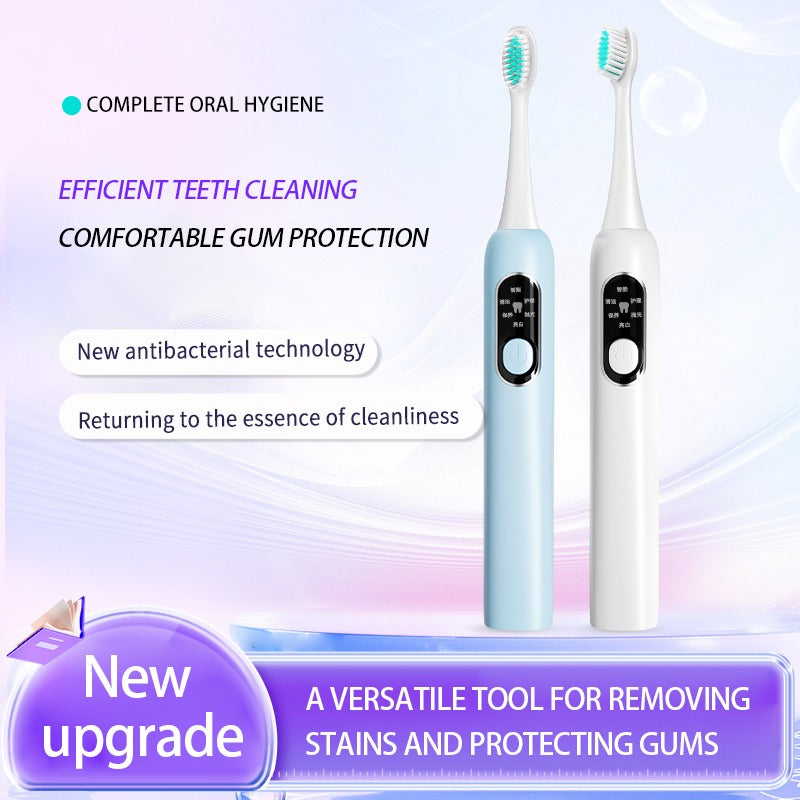 Electric Toothbrush Low Frequency Soft Bristle White