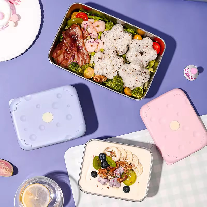 Stainless Steel Food Storage Container Set Purple with Case