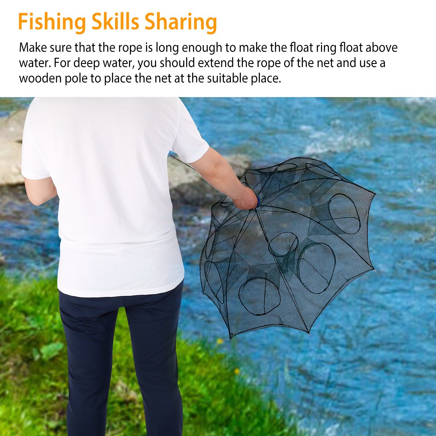Foldable Automatic Fishing Trap Net for Crab Shrimp Minnow