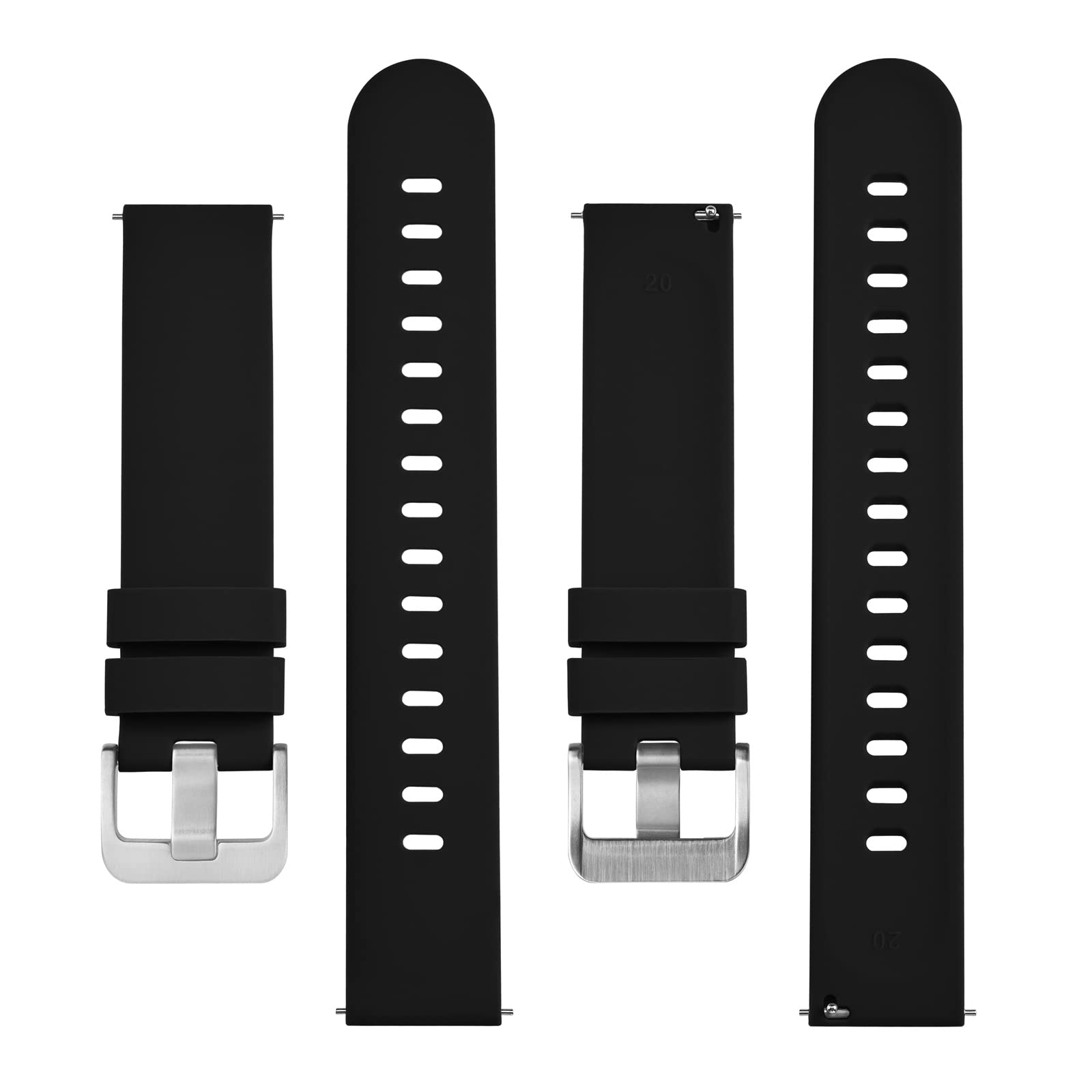 Smartwatch Silicone Watch Bands 22mm Slim Quick Release Straps