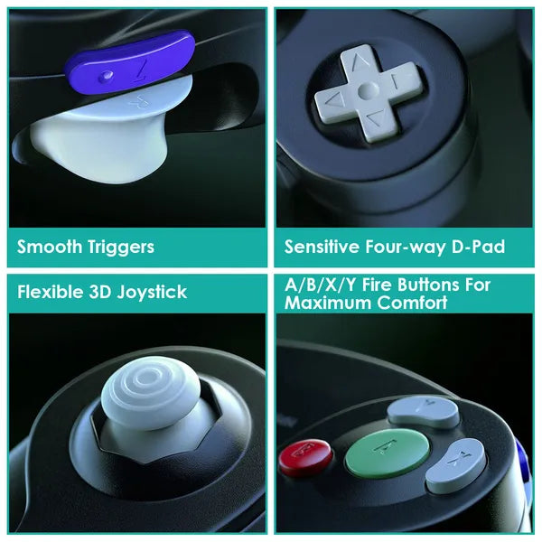 Shock Wired Game Controller Compatible with Nintendo Wii & GameCube