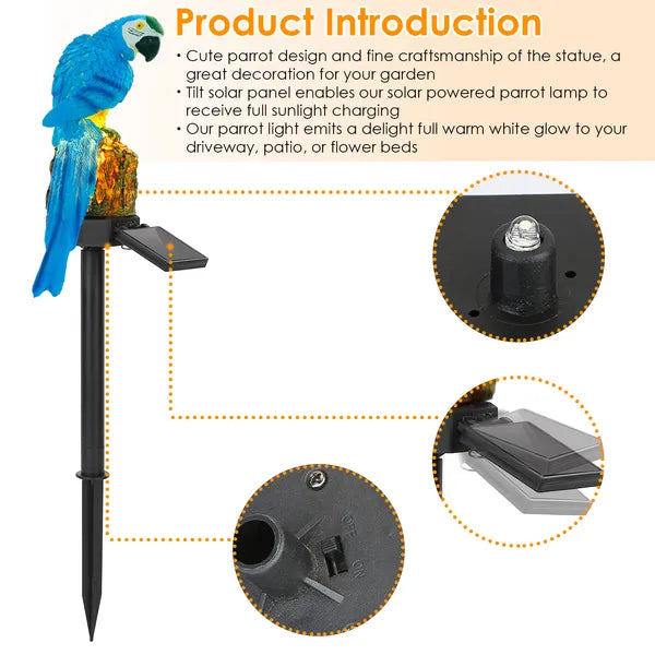 Solar Parrot Garden Light Waterproof LED Decorative Outdoor Lamp