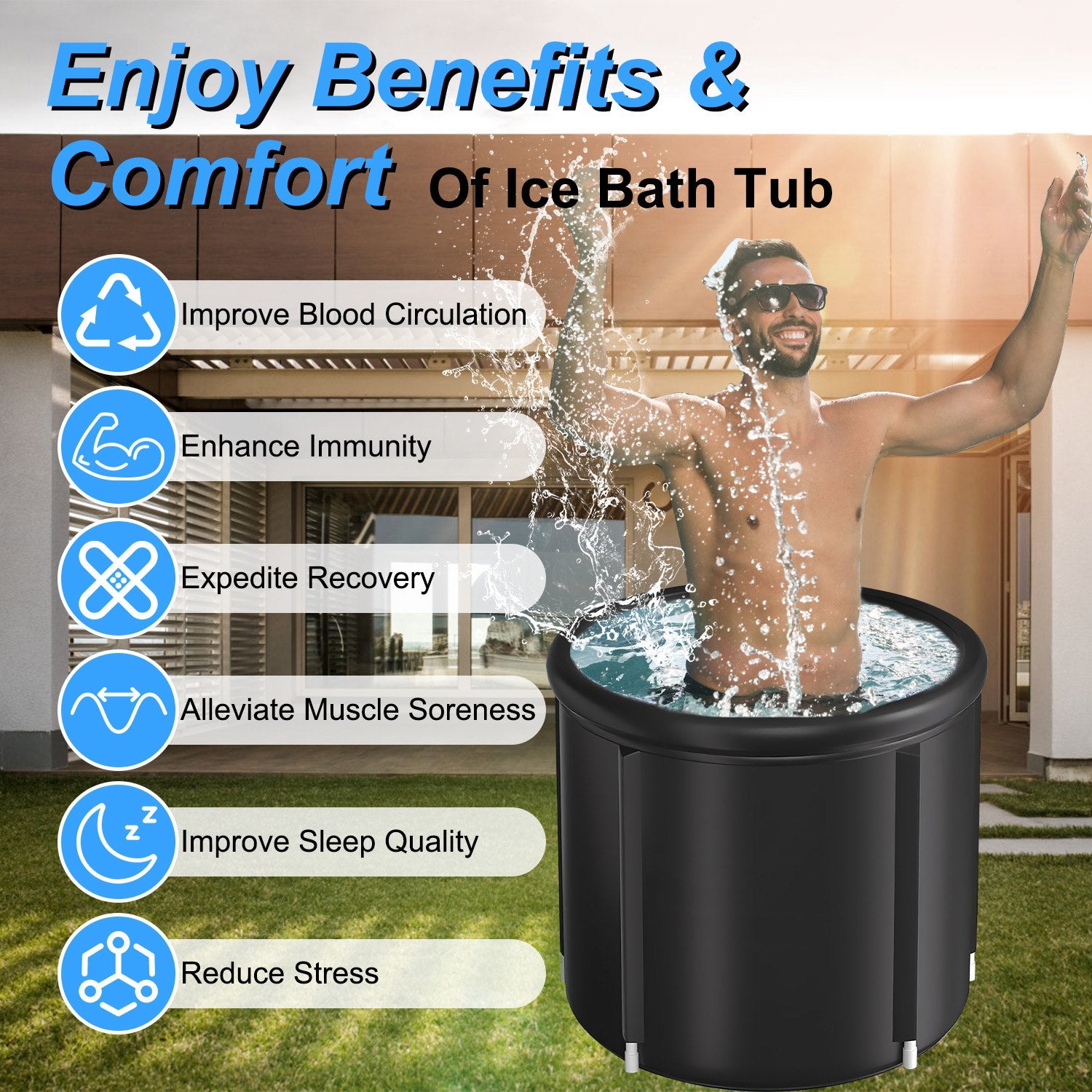 Premium Ice Bath Tub 97Gal Cold Plunge Portable Recovery Tub