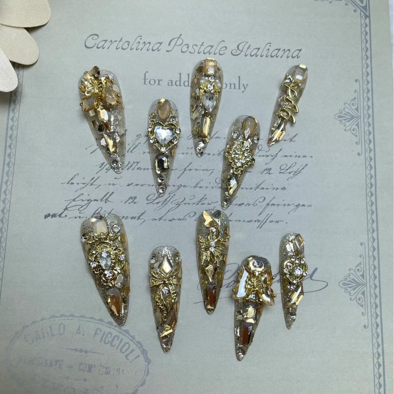 Luxury Elegant Handmade Wearable Long Manicure Nails