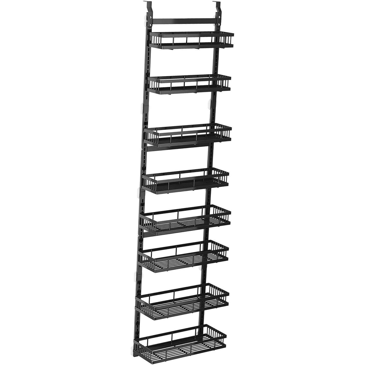 Behind Door Storage Rack Metal Hanging Spice Organizer Adjustable