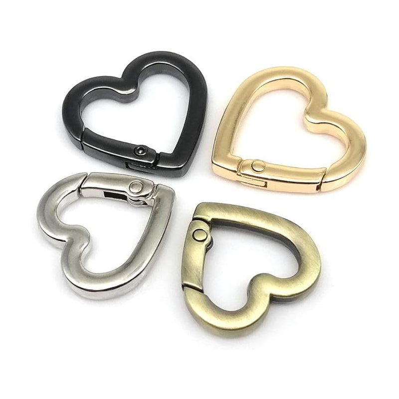 Premium Heart Shape Spring Clip Hooks Durable Bag Connector Set