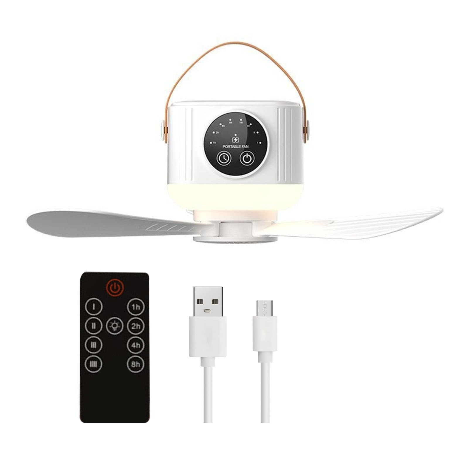 Portable Fan 3600mAh LED Light Mosquito Repellent Remote Control