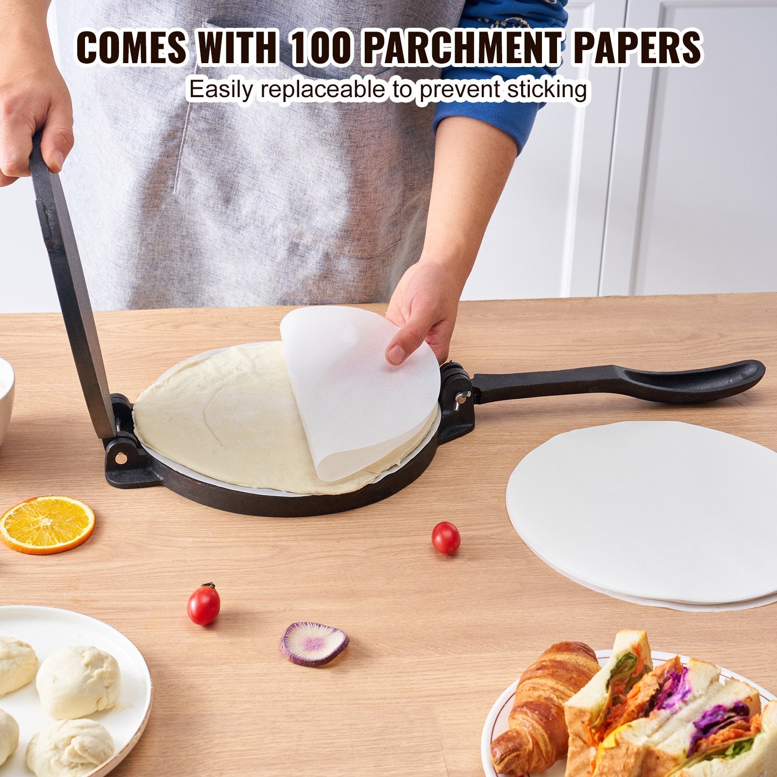 Cast Iron Tortilla Press Heavy Duty Roti Maker