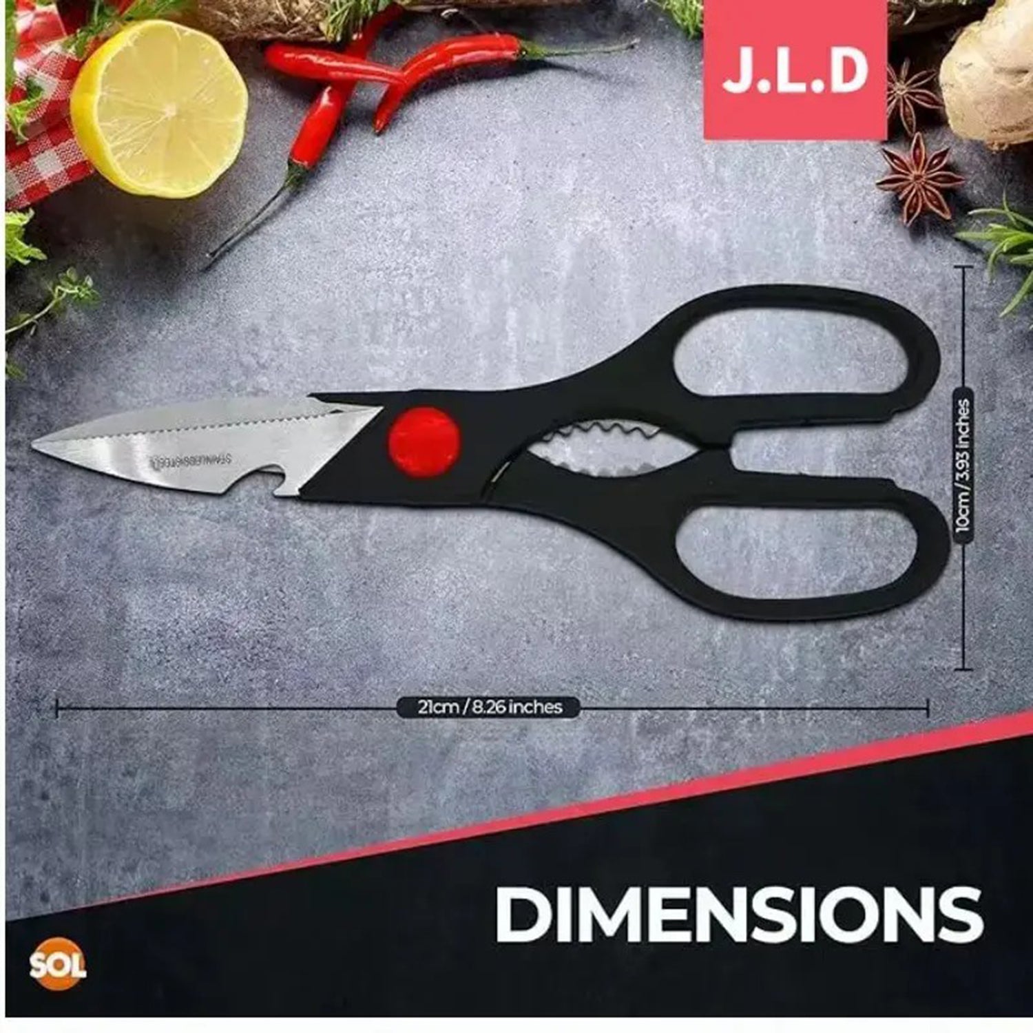 Multifunction Kitchen Scissors with Bottle Opener