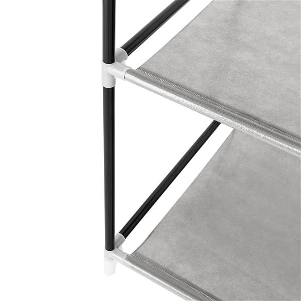 High Leg Fabric Wardrobe with Shelves Durable Storage Closet