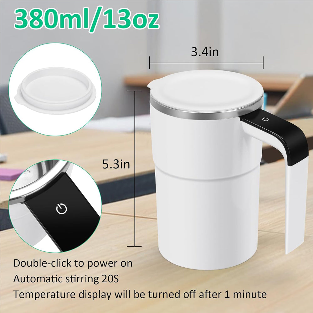 12oz Self Stirring Mug Auto Magnetic Coffee Cup LED Temperature Display