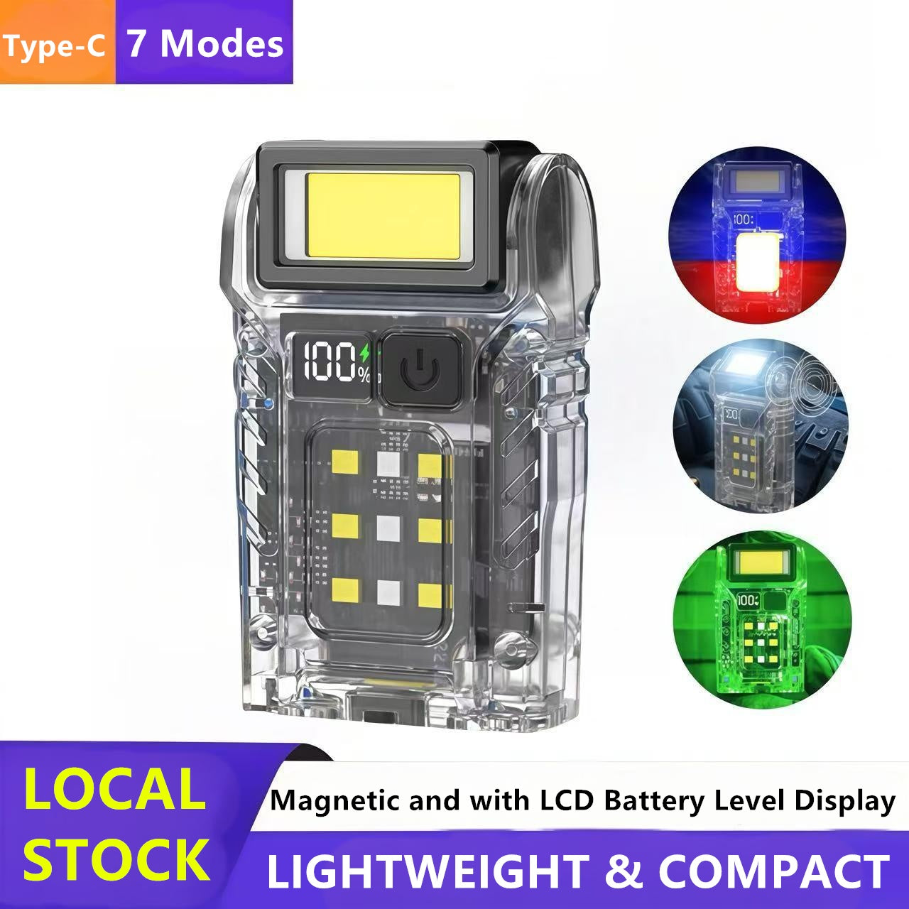 Powerful Mini LED Flashlight USB Rechargeable Magnetic Work