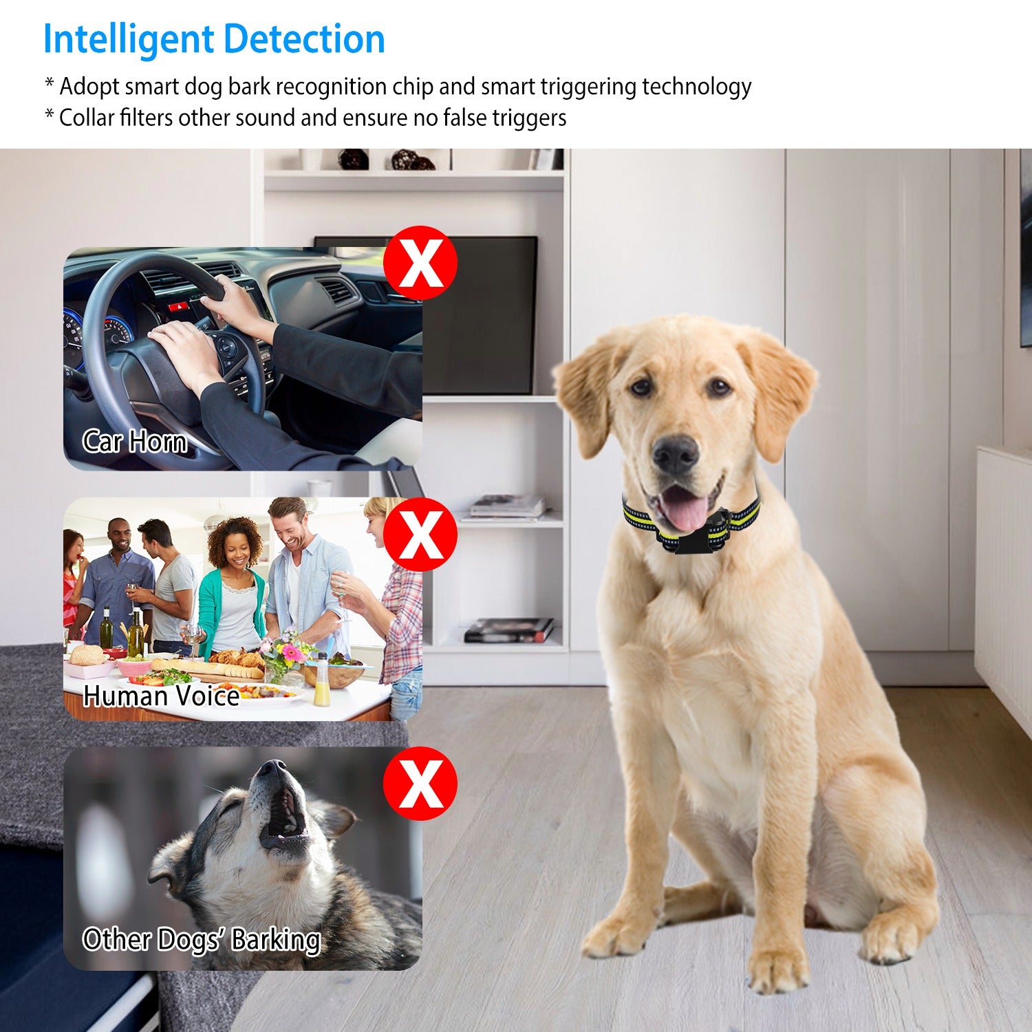 Rechargeable Dog Bark Collar with Waterproof Beep & Vibration Modes